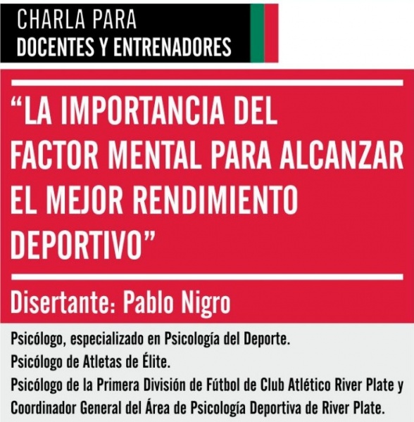 Importante charla para docentes y entrenadores